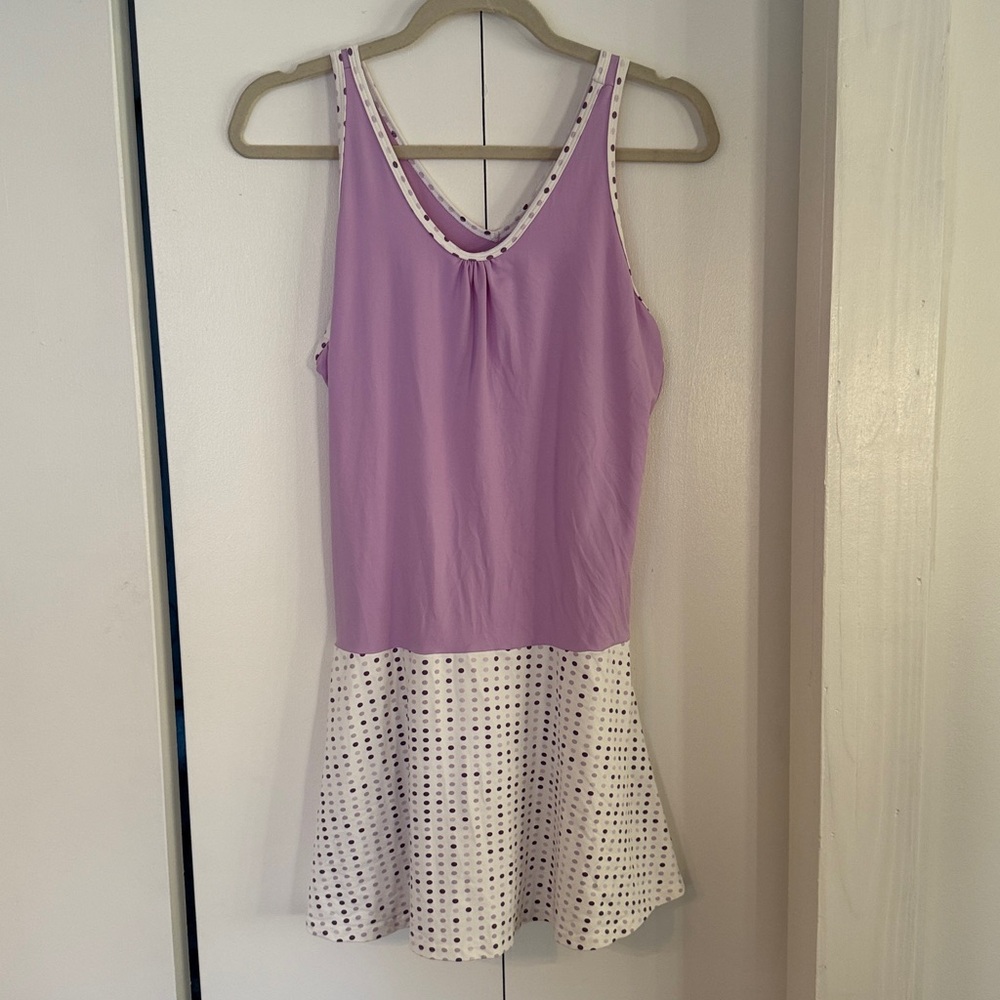 Purple and White Polka Dot Tennis Dress